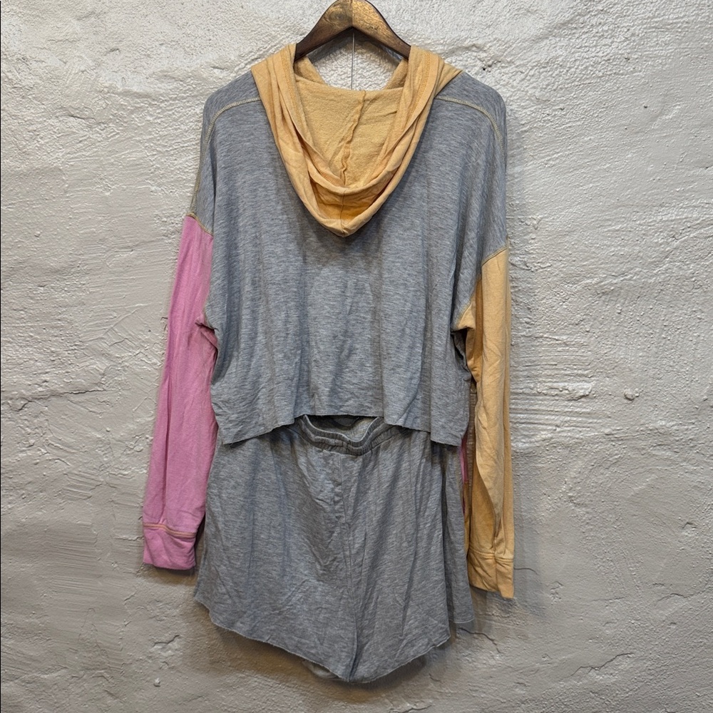 Colsie XL Loungewear Sleepwear Y2K Crop Patch Cut Off 2 Pc Shorts Top - Picture 2 of 13